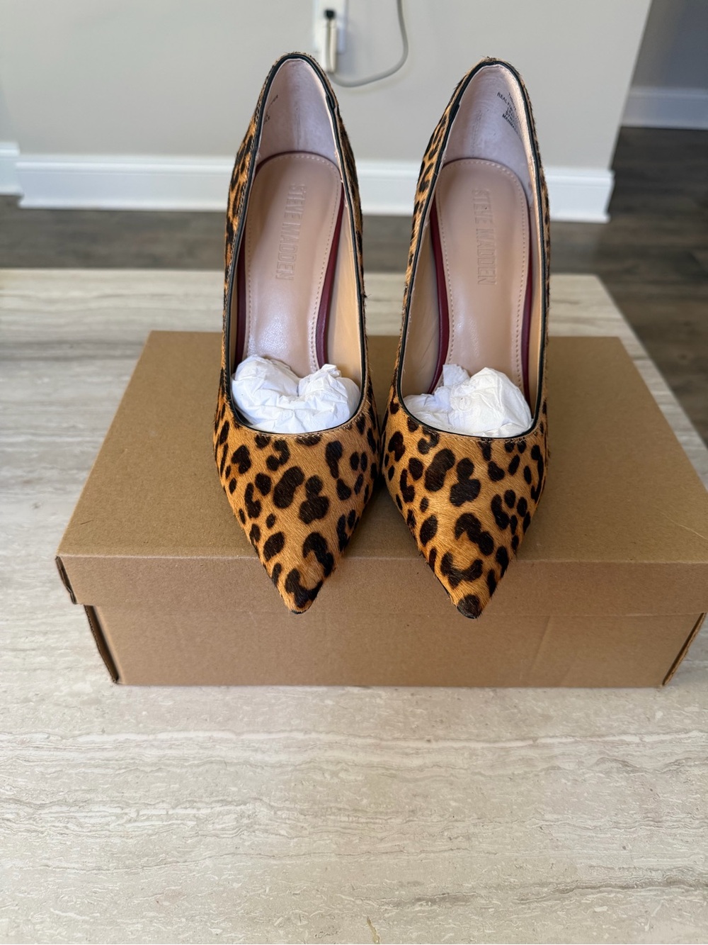 Steve Madden Leopard Print Pointed-Toe Stiletto Pumps - Brown, Black - Picture 2 of 3